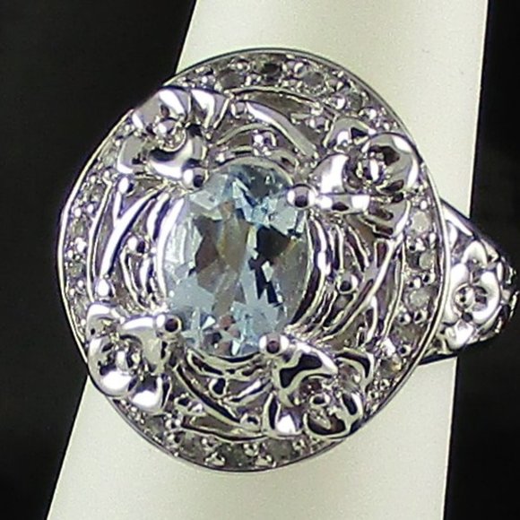 Victoria Wieck 1.11ct Aquamarine "Vine" Ring - Picture 7 of 8